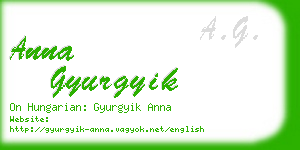 anna gyurgyik business card